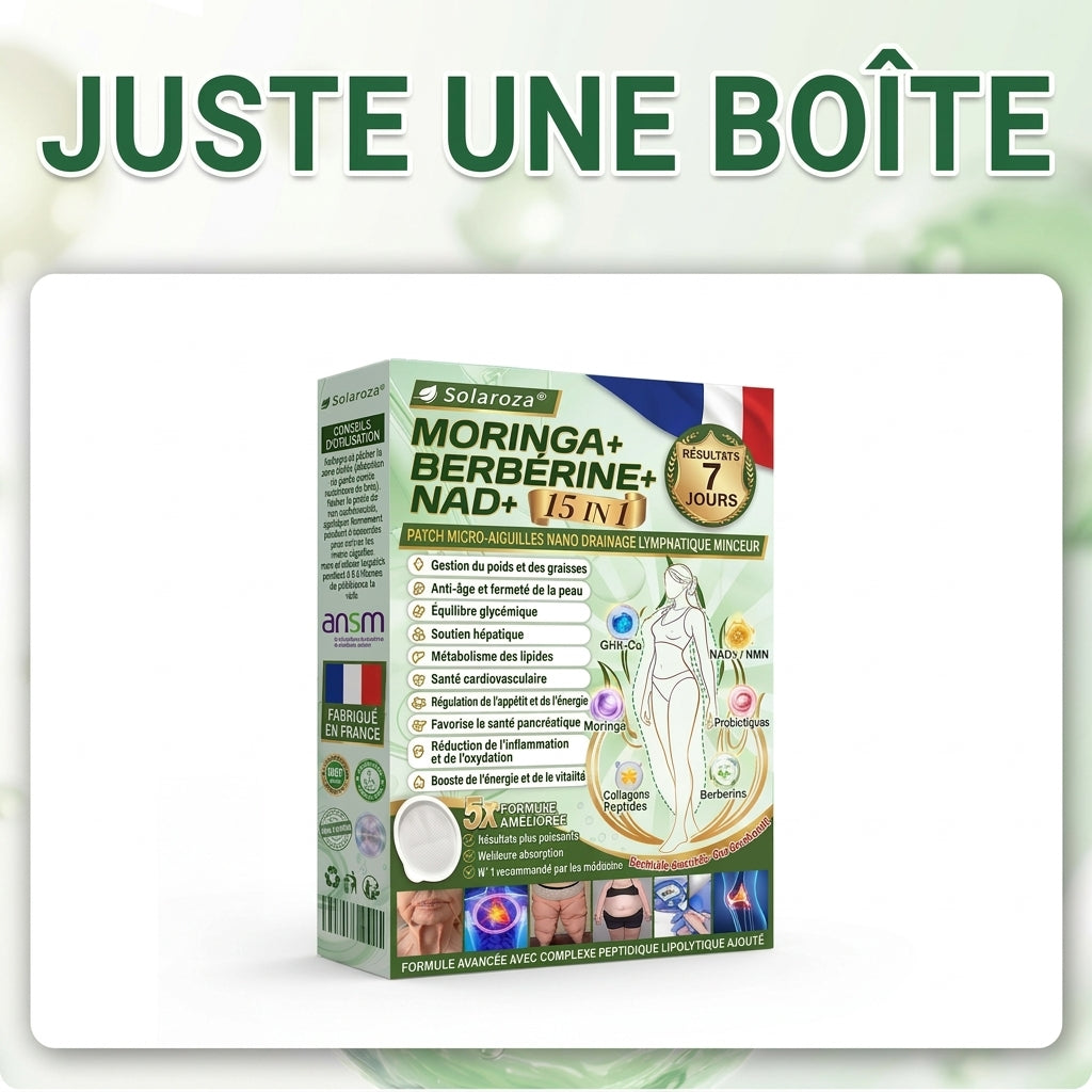 Certifié CE & Certifié BPF | 👑Patch avancé à nano-micro-aiguilles 15-EN-1 Solaroza® au Moringa & Berbérine | Prouvé scientifiquement | Formule 10-en-1 | Résultats en 5 jours 🌿